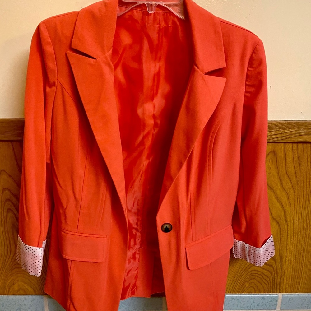 Coral 3/4 Length Sleeve Blazer